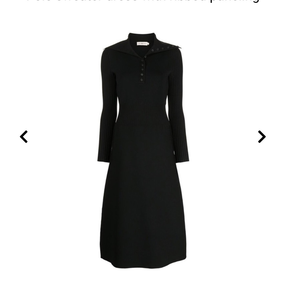 TORY BURCH Polo sweater dress with ribbed paneling Size Large